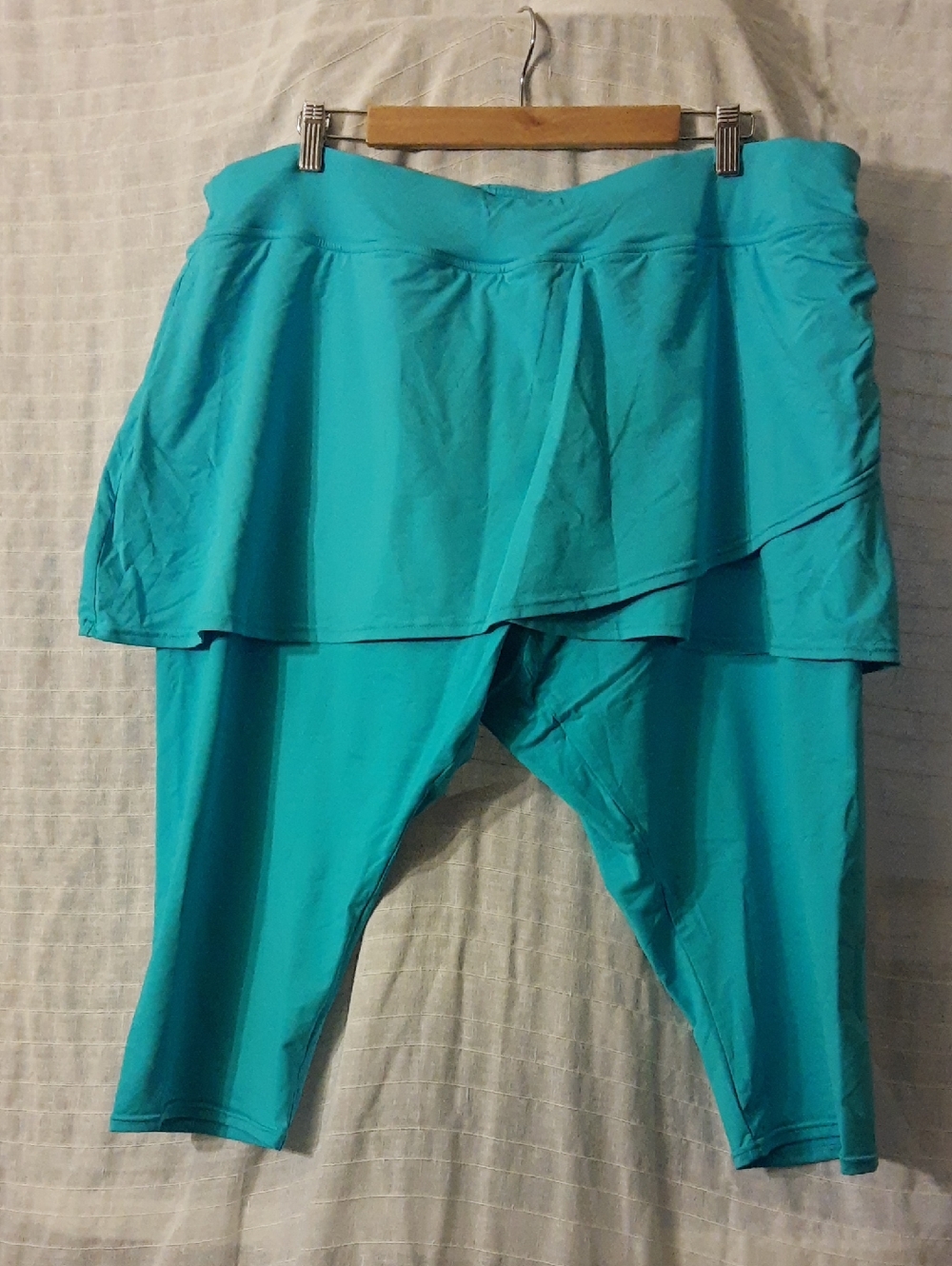Lands' End Turquoise Swim Skirted Capri